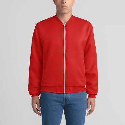 FREE MAN RED Mens Bomber Jacket Electro Threads