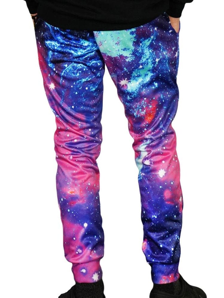Unisex track pants, blue galaxy