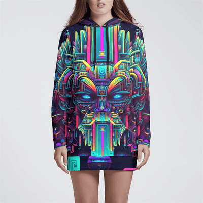 GATEWAY GIRL Womens Hoodie Dress Electro Threads