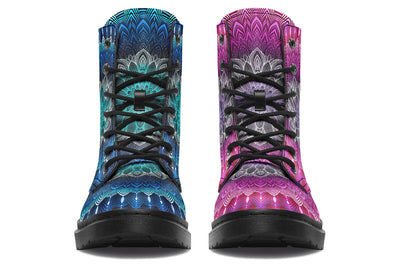 Glowing Mandala Combat Boots Boots YWF