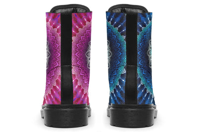 Glowing Mandala Combat Boots Boots YWF