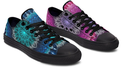 Glowing Mandala Low Top Shoes Lowtops Electro Threads