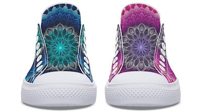 Glowing Mandala Low Top Shoes Lowtops Electro Threads