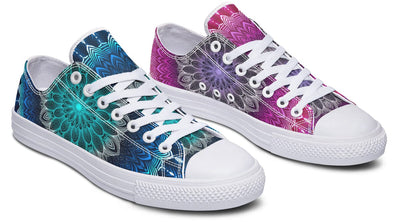 Glowing Mandala Low Top Shoes Lowtops Electro Threads