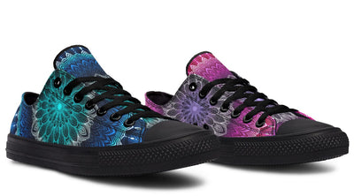 Glowing Mandala Low Top Shoes Lowtops Electro Threads