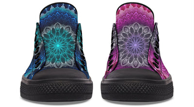 Glowing Mandala Low Top Shoes Lowtops Electro Threads