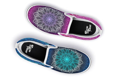 Glowing Mandala Slip on Shoes Slipons YWF