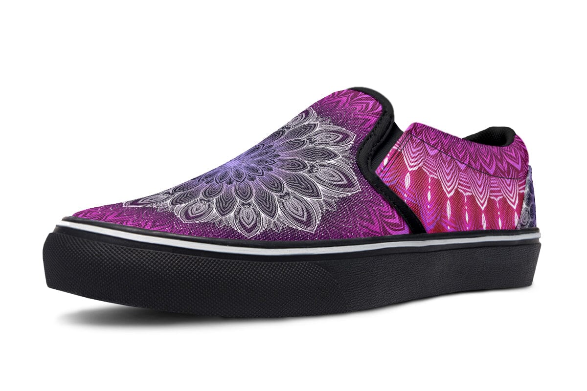 Glowing Mandala Slip on Shoes Slipons YWF 