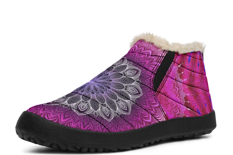 Glowing Mandala Winter Slippers WinterSlippers Electro Threads Women's Winter Slippers Black Sole US 4.5 / EU35