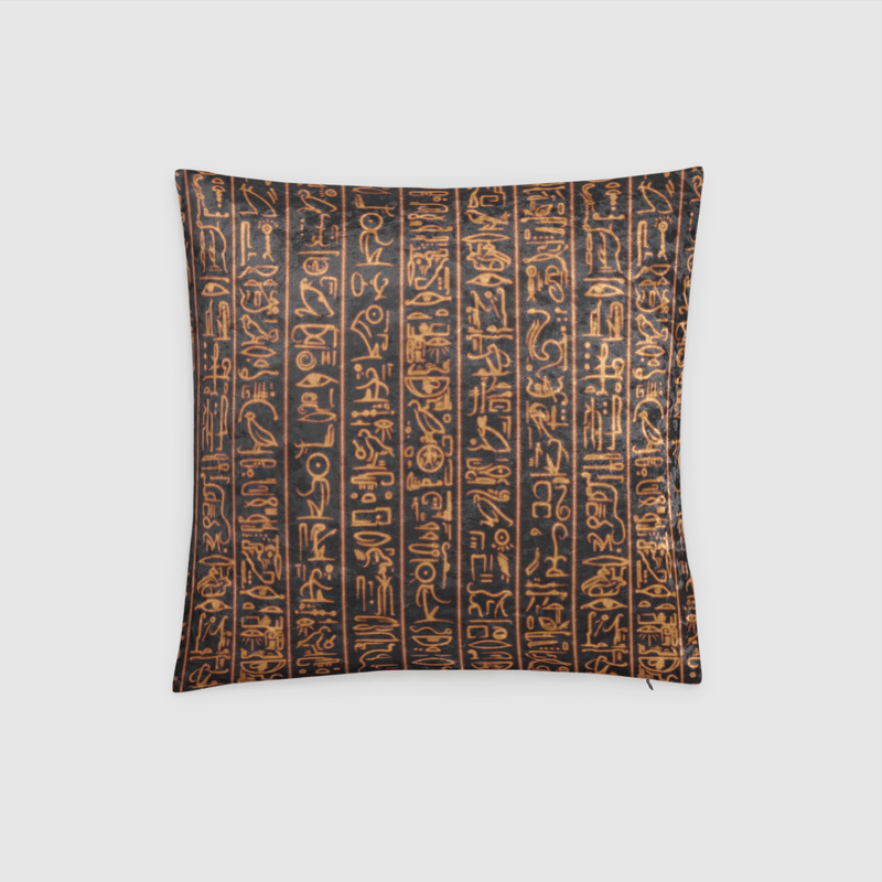 GOLDEN GLYPHS Crushed Velvet Throw Pillow Electro Threads 