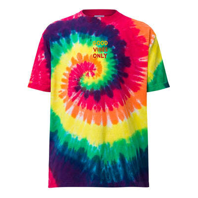 GOOD VIBES ONLY Oversized tie-dye t-shirt Electro Threads Classic rainbow S