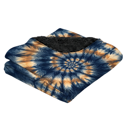 Indigo Feather Spiral Blanket Blanket Electro Threads