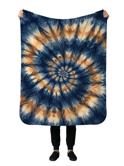 Indigo Feather Spiral Blanket Blanket Electro Threads