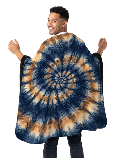 Indigo Feather Spiral Blanket Blanket Electro Threads