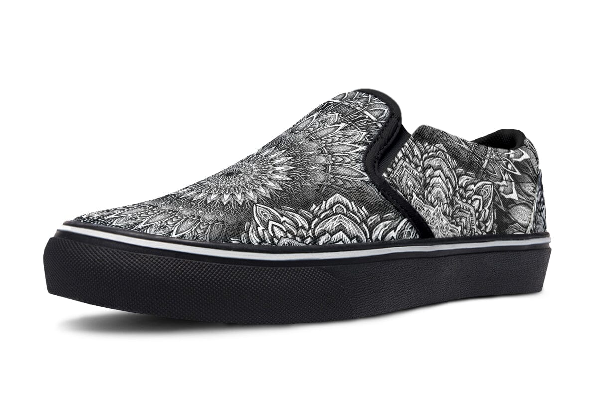 Mandala Bloom Slip on Shoes Slipons YWF 