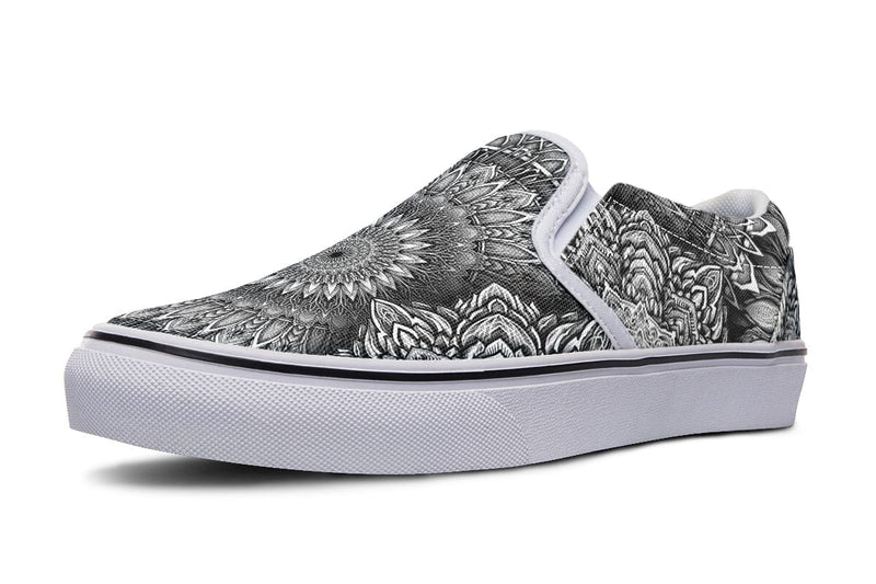 Mandala Bloom Slip on Shoes Slipons YWF 