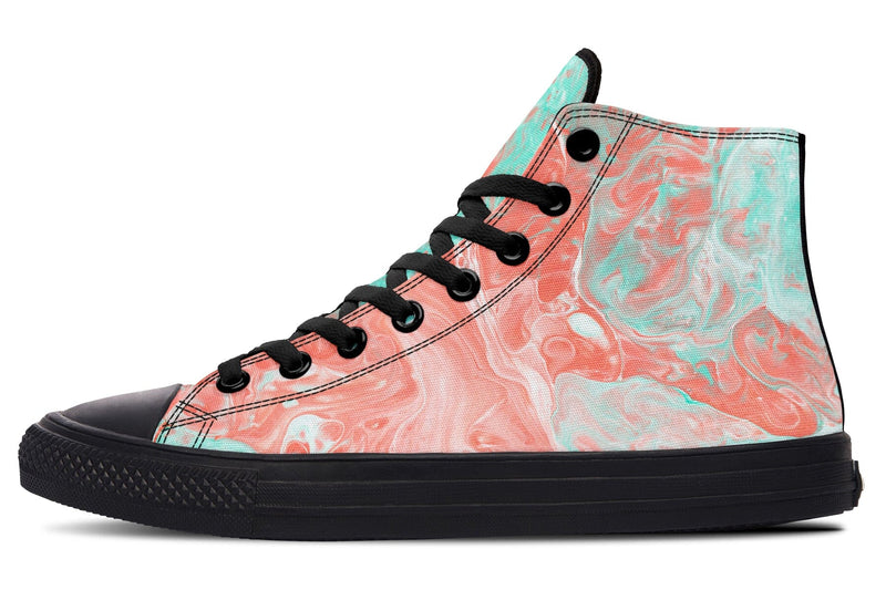 Marble High Top Shoes Hightops YWF 