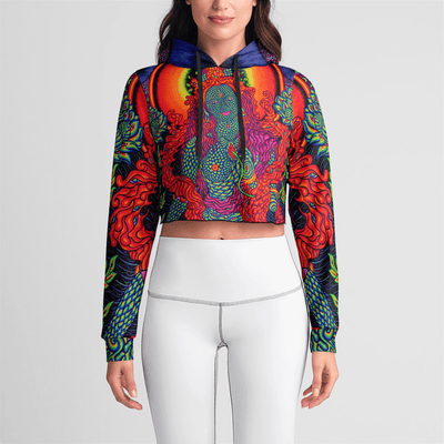 NEON UNIVERSAL TARA ALIUME ART Womens Crop Hoodie Electro Threads