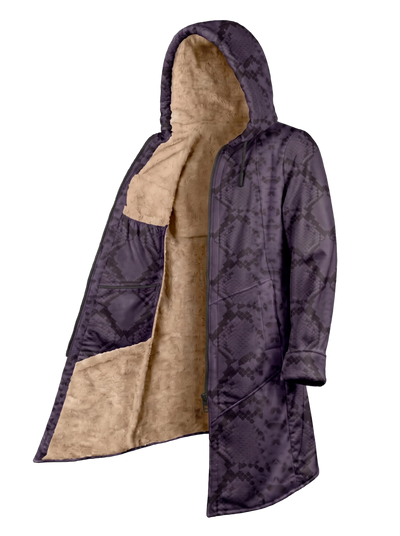 Purple Snake Cyber Cloak Hooded pullover Electro Threads Long Sleeve XXS Tan Sherpa