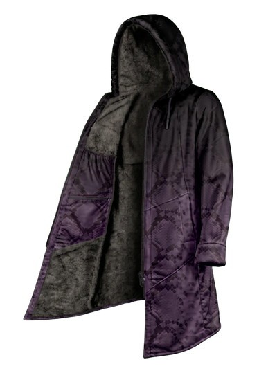 Purple Snake Ombré Cyber Cloak Hooded pullover Electro Threads Long Sleeve XXS Black Sherpa