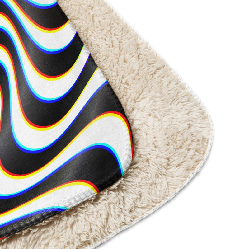 RGB IMPLOSION Sherpa blanket Electro Threads 60″×80″ 