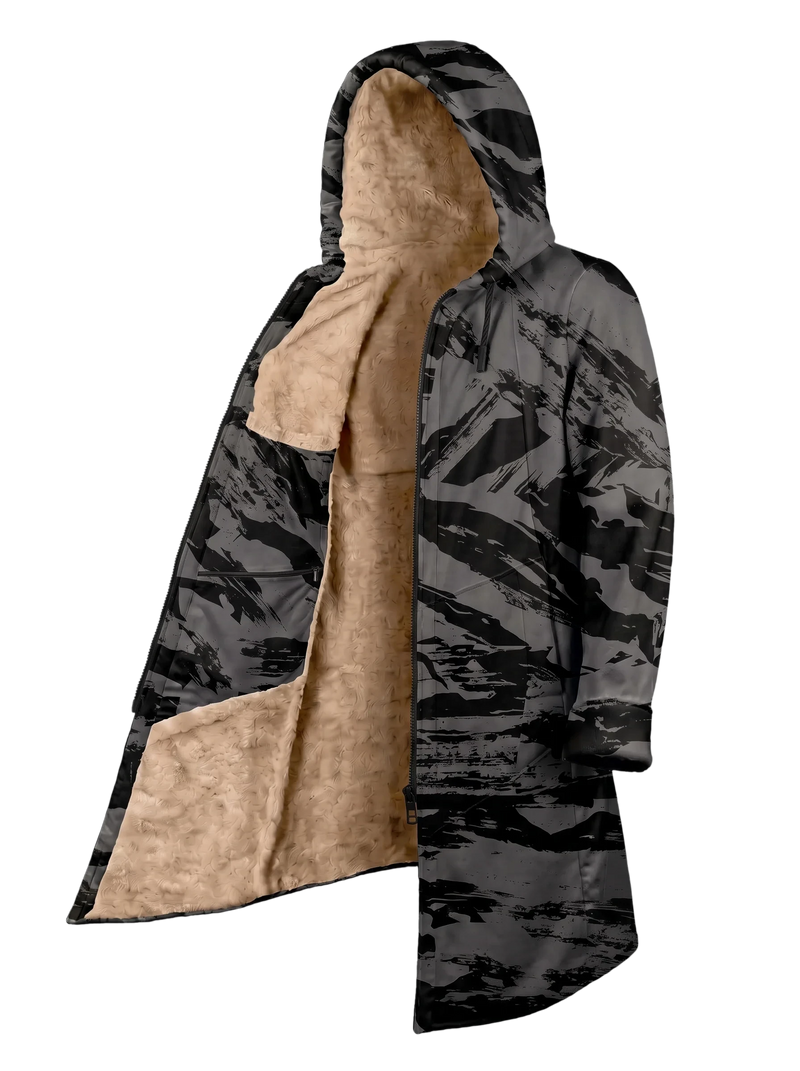 Shadow Camo Cyber Cloak Hooded pullover Electro Threads Long Sleeve XXS Black Sherpa