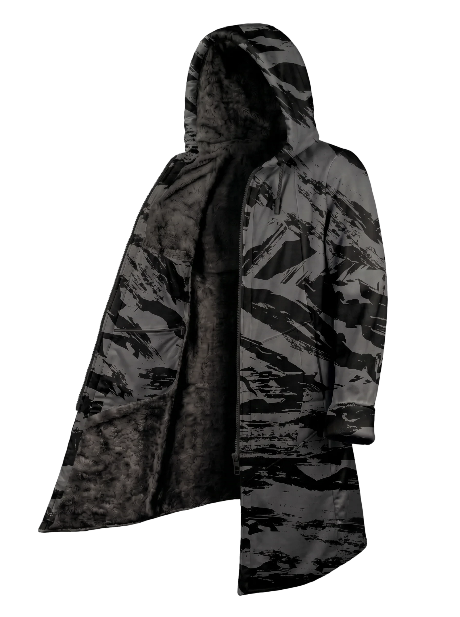 Shadow Camo Cyber Cloak Hooded pullover Electro Threads Long Sleeve XXS Black Sherpa