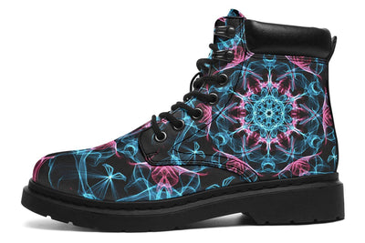 Smokey Blue Mandala Classic Vibe Boots Classicboots YWF Women's Classic Vibe Boots Black Sole US 4.5 / EU35