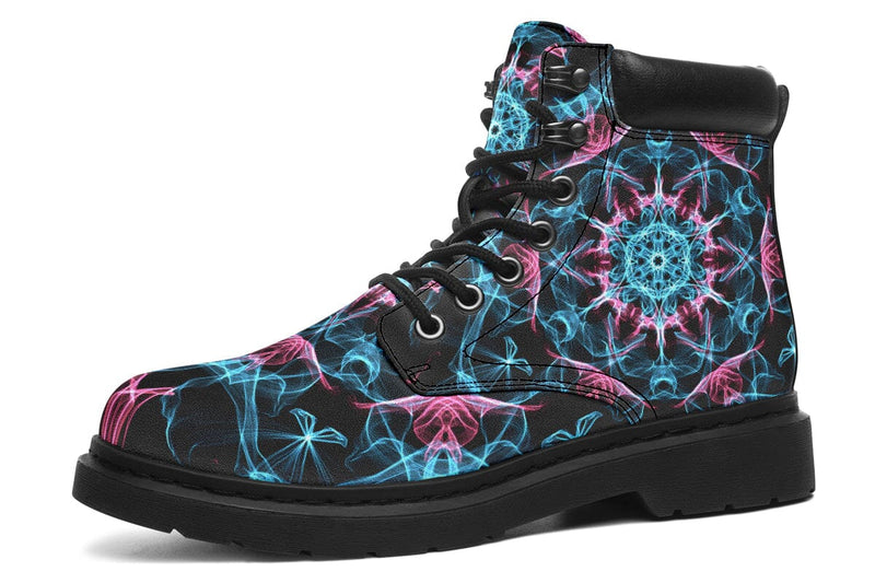 Smokey Blue Mandala Classic Vibe Boots Classicboots YWF Women's Classic Vibe Boots Black Sole US 4.5 / EU35