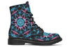 Smokey Blue Mandala Combat Boots Boots YWF