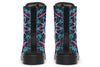 Smokey Blue Mandala Combat Boots Boots YWF