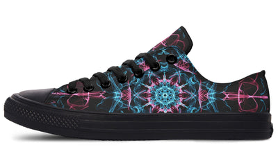 Smokey Blue Mandala Low Top Shoes Lowtops Electro Threads Women's Lowtops Black Sole US 5 / EU35.5