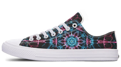 Smokey Blue Mandala Low Top Shoes Lowtops Electro Threads Women's Lowtops White Sole US 5 / EU35.5