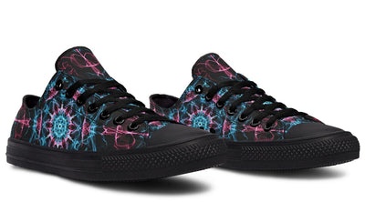 Smokey Blue Mandala Low Top Shoes Lowtops Electro Threads