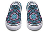 Smokey Blue Mandala Slip on Shoes Slipons YWF