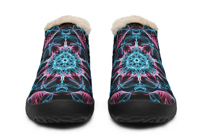 Smokey Blue Mandala Winter Slippers WinterSlippers Electro Threads