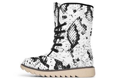 Snake Skin Moon Boots Polarboots Electro Threads Women's Moon Boots Cream White Sole US 4.5 / EU35