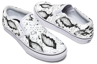 Snake Skin Slip on Shoes Slipons YWF