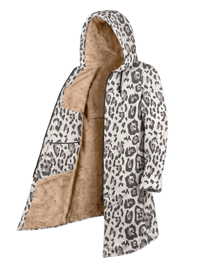 Snow Leopard Cyber Cloak Hooded pullover Electro Threads Long Sleeve XXS Tan Sherpa