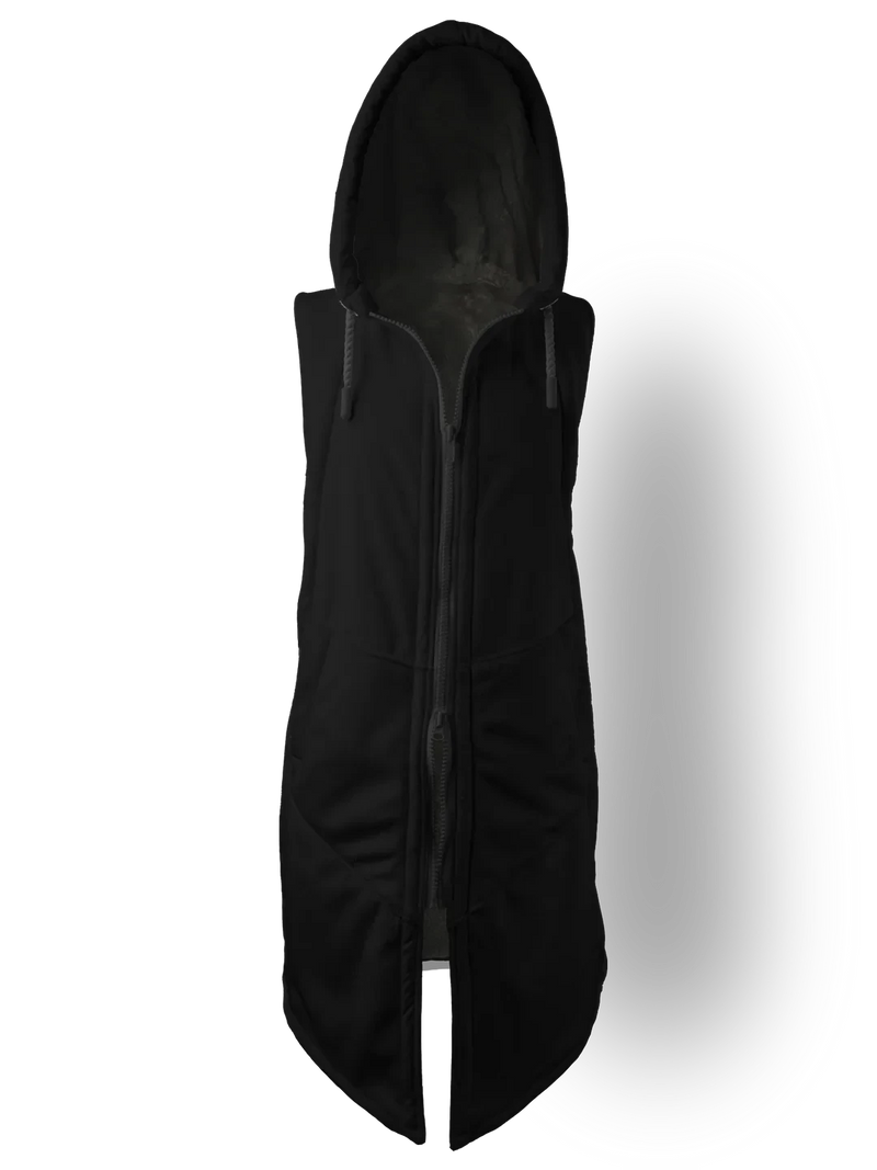 Solid Black Cyber Cloak Hooded pullover Electro Threads 