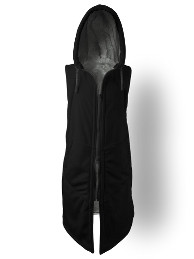 Solid Black Cyber Cloak Hooded pullover Electro Threads