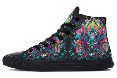 Space Symmetry High Top Shoes Hightops Electro Threads Women's Hightops Black Sole US 5 / EU35.5