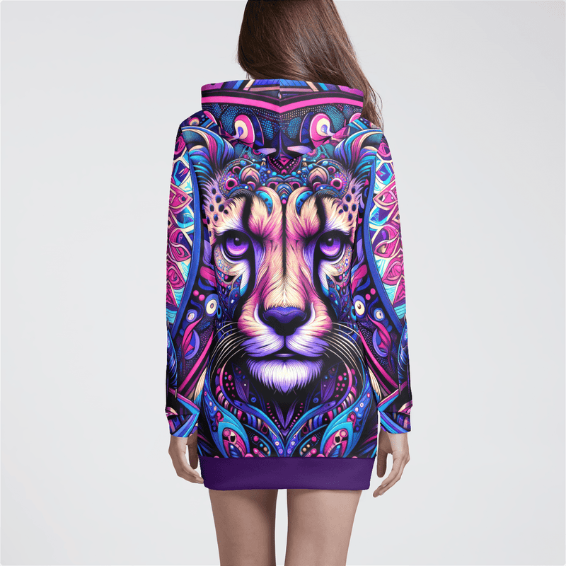 Spirit Cheetah Womens Hoodie Dress Electro Threads 