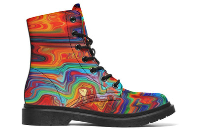 Swirling Vision Combat Boots Boots Electro Threads