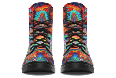 Swirling Vision Combat Boots Boots Electro Threads