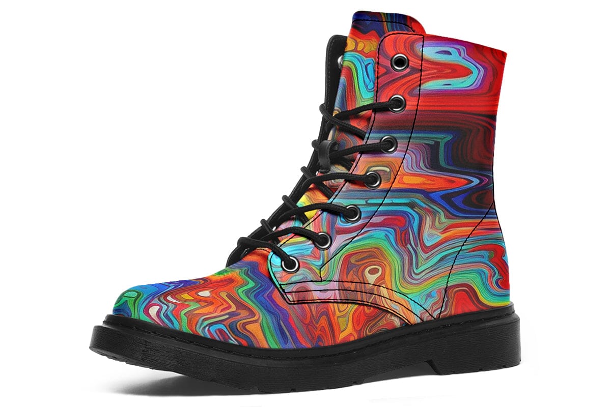 Swirling Vision Combat Boots Boots Electro Threads 