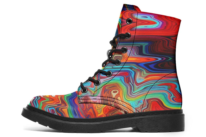 Swirling Vision Combat Boots Boots Electro Threads 