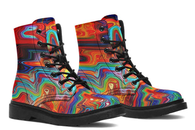 Swirling Vision Combat Boots Boots Electro Threads