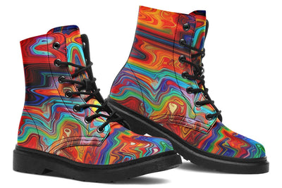 Swirling Vision Combat Boots Boots Electro Threads