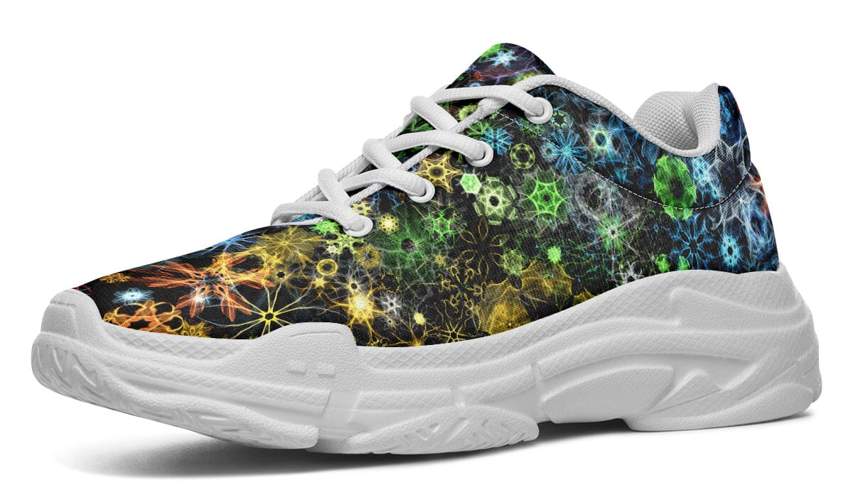 Trippy Constellation Chunky Shoes Chunkysneakers Electro Threads Women's Chunky Sneakers White Sole US 5.5 / EU36